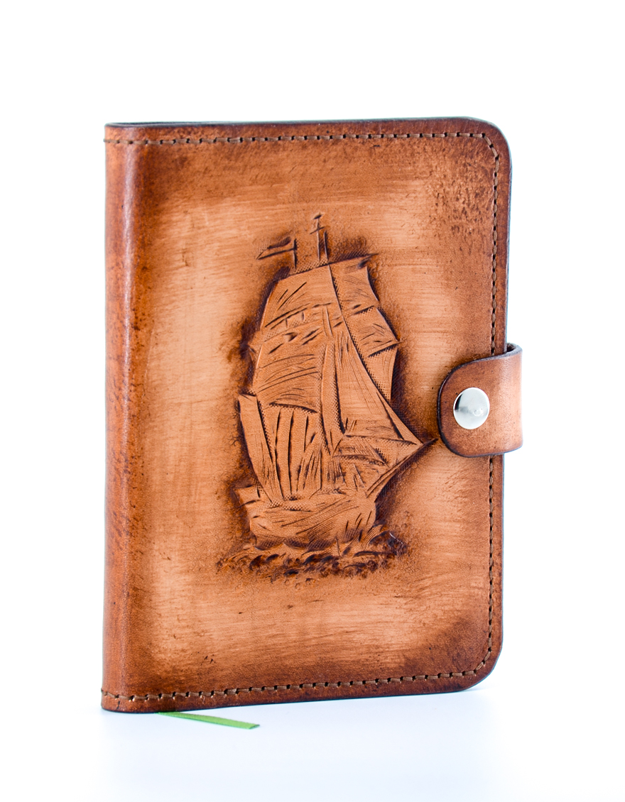 Diary / Notebook Leather with carved Schoner